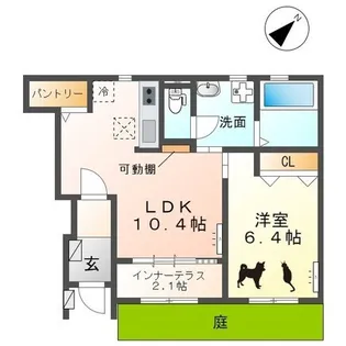 グローリー豊山【1階】の間取り