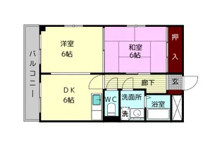 奈良県奈良市法蓮町【アパート】の間取り