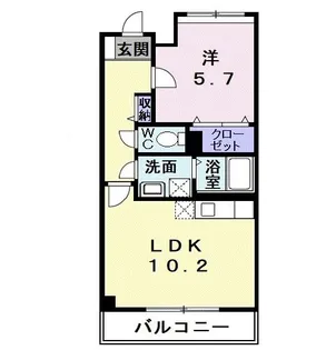 1LDKの間取り画像