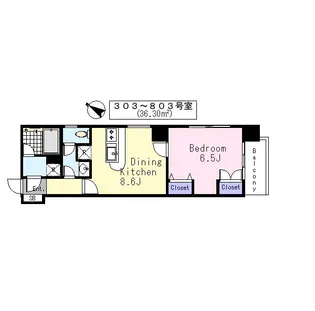 東京都港区芝4【マンション】の間取り