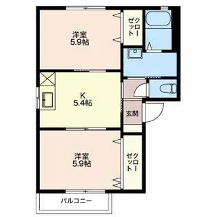 グリーンセトル A【2階】の間取り