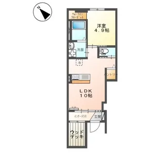 エンターレ妻鳥【1階】の間取り