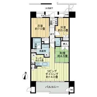 プレミスト広瀬町【5階】の間取り