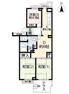 URエステート大南公園【1階】の間取り