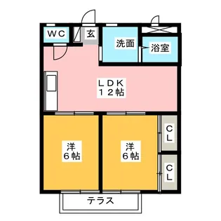 エクスニシオA棟【2階】の間取り