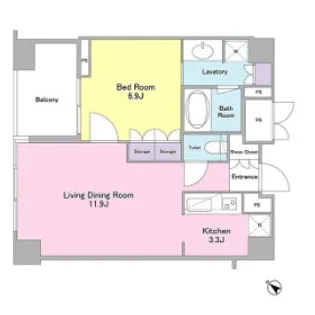 東京都新宿区若葉1【マンション】の間取り