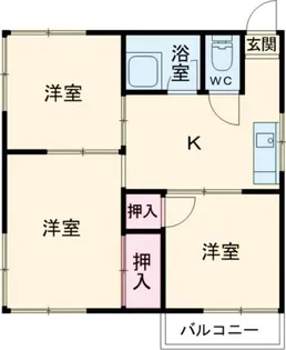 岩村ハイツ東棟【2階】の間取り