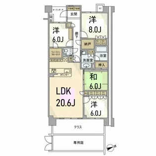 レーベン横浜汐見台ソラノテ【2階】の間取り