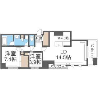 プライムメゾン大通公園【11階】の間取り