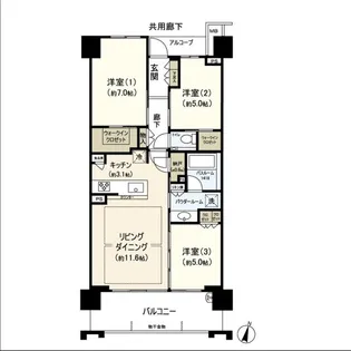 シティタワー青葉通一番町【18階】の間取り