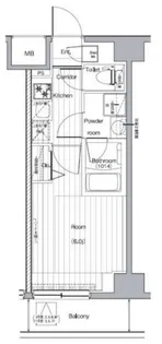 プレミアムキューブG西大井【7階】の間取り