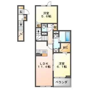 レジオンス阪杉【2階】の間取り