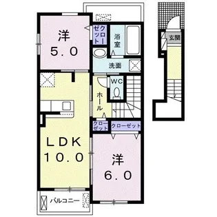 グリーンサイド【2階】の間取り