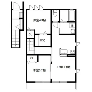 ル グランシャリオ2【2階】の間取り