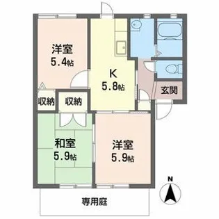 フレグランス小川A【1階】の間取り