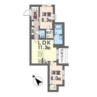 ラムール・ド・センケイII【3階】の間取り