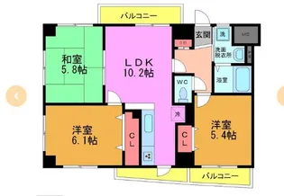 南行徳ツィンパークス【2階】の間取り