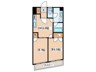 ヴィラロッソカバーロ【8階】の間取り