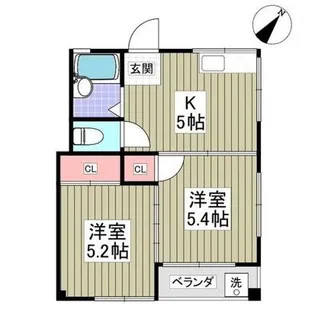 高鼻コーポ【2階】の間取り