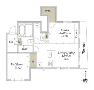 グリナージュ駒沢公園【1階】の間取り