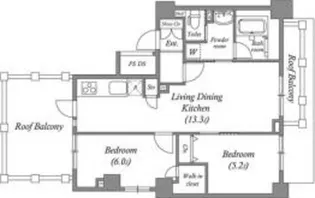 ルクレ板橋【6階】の間取り