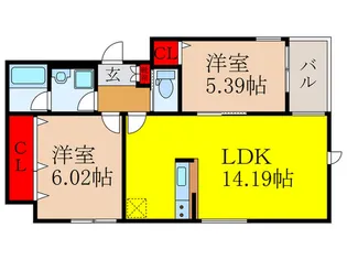 Chez・moi池田市豊島北【2階】の間取り