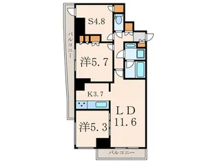 パークキューブ愛宕山タワー【11階】の間取り