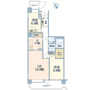 東急ドエルアルス大倉山【5階】の間取り