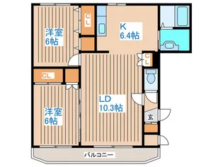 カサグランデ平和【3階】の間取り