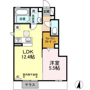 ブランドール勝川【1階】の間取り
