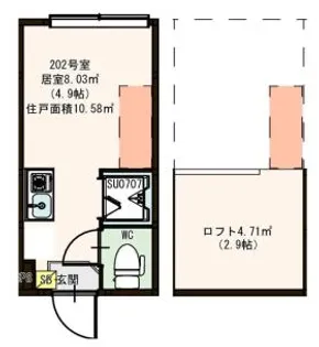 ハーモニーテラス町屋V【2階】の間取り