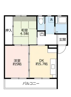UR鈴蘭台第五【1階】の間取り