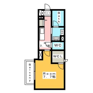 メゾンドアリー【2階】の間取り