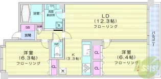 東仙台六番館【1階】の間取り