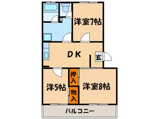 立川ハイツ【1階】の間取り