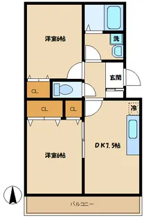 オレンジハイツ【1階】の間取り
