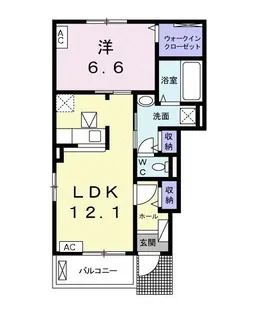 シャトーアンジュI【1階】の間取り