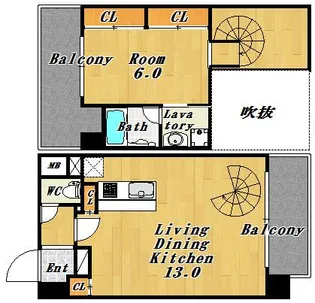 ヴィーナスコート福島【6階】の間取り