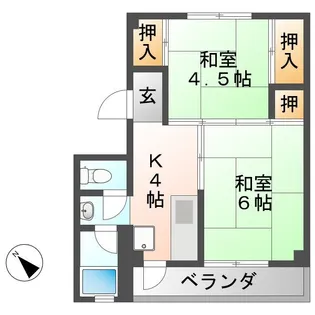 コーポイーストヒル【4階】の間取り