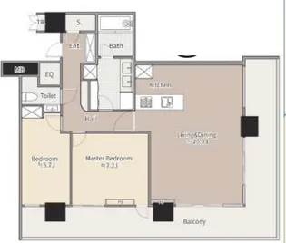 ザ・パークハウス晴海タワーズティアロレジデンス【32階】の間取り