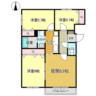 カネイハウスII【3階】の間取り