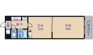 グリーンプラザ瓦町【9階】の間取り