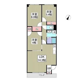 ルネスシーナ【1階】の間取り