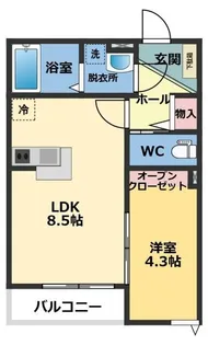 メゾン・ドゥ・アッシュ市川II【1階】の間取り