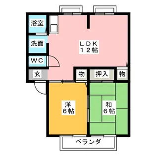 サンライフW A【2階】の間取り
