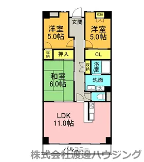ラフィーネ上牧【4階】の間取り