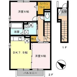 リリア弐番館【2階】の間取り