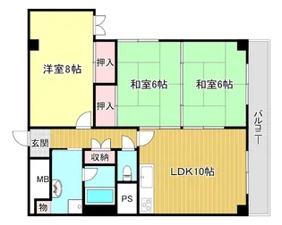 草津ロイヤルプラザ【4階】の間取り
