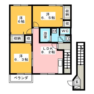 アヴニール B【2階】の間取り