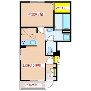 リュミエール ドゥース I【1階】の間取り